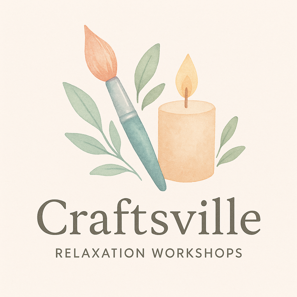 A logo of a lit candle and a painting brush